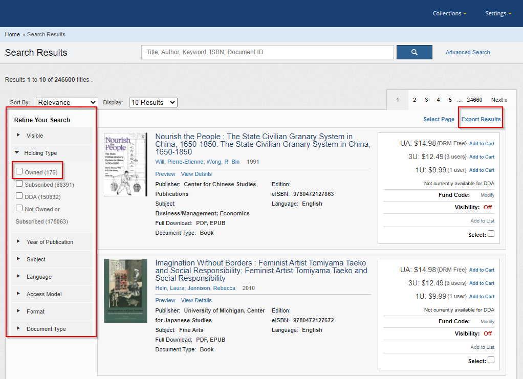 Ebook Central Admin DRMfree titles on Ebook Central