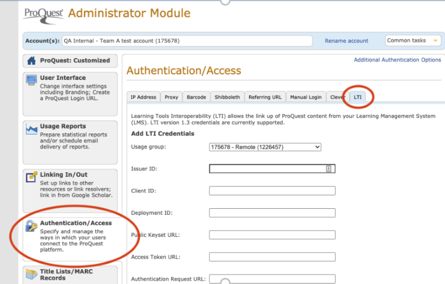 How to set up ProQuest as an External Tool within Canvas using LTI 1.3
