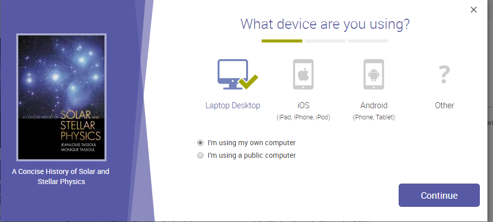 Download process, step 1: choose your device