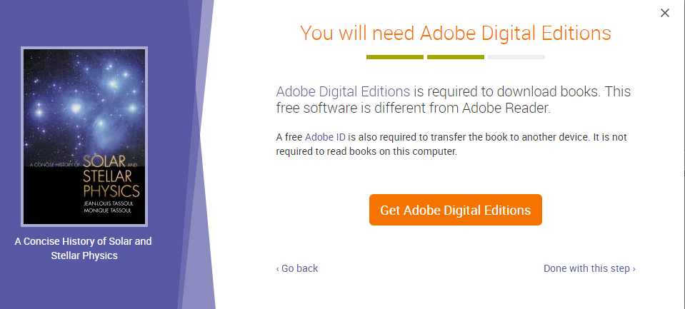 Download Process - step 2: download Adobe Digital Editions