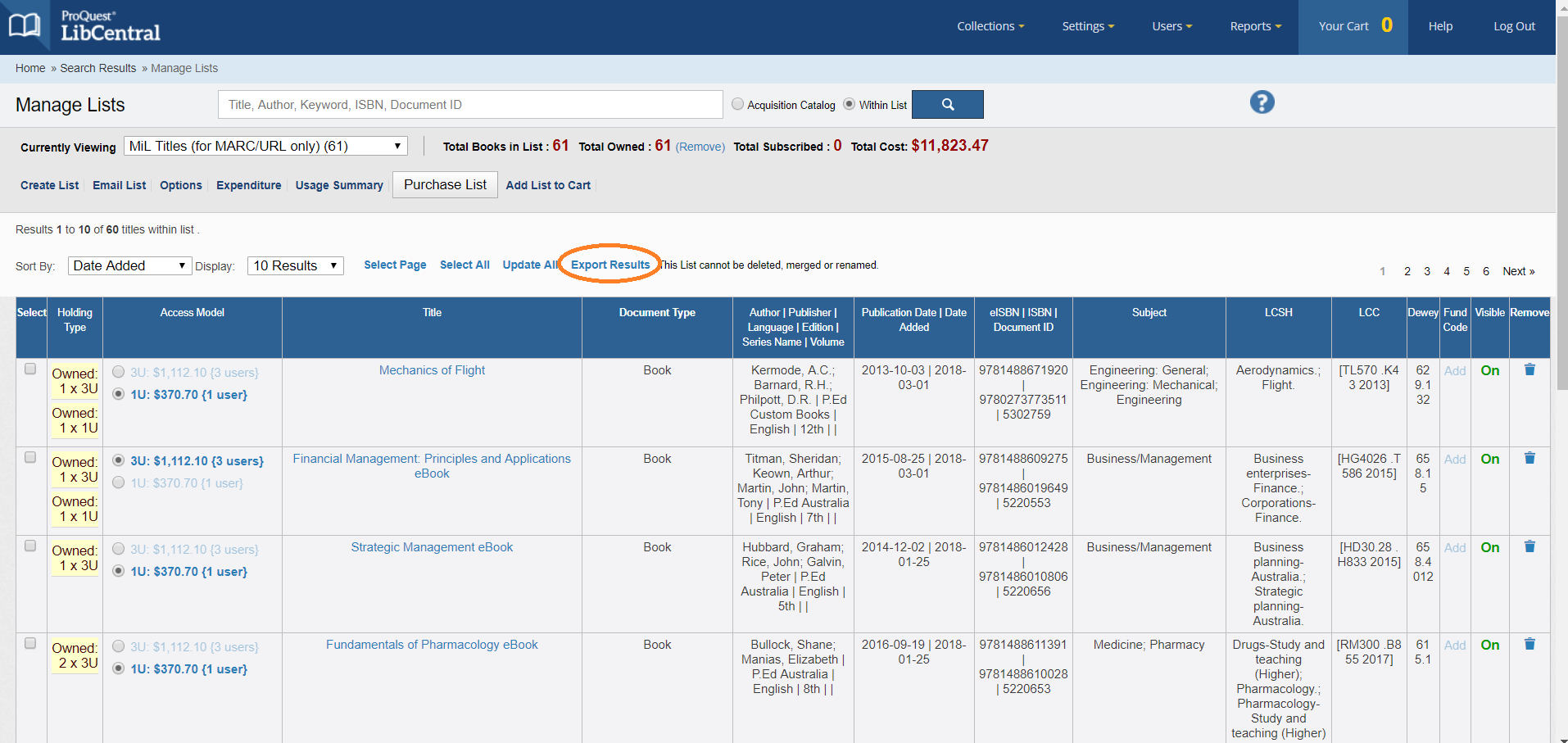 Ebook Central Admin Get a TITLE LIST for MyiLibrary (MiL) migrated titles