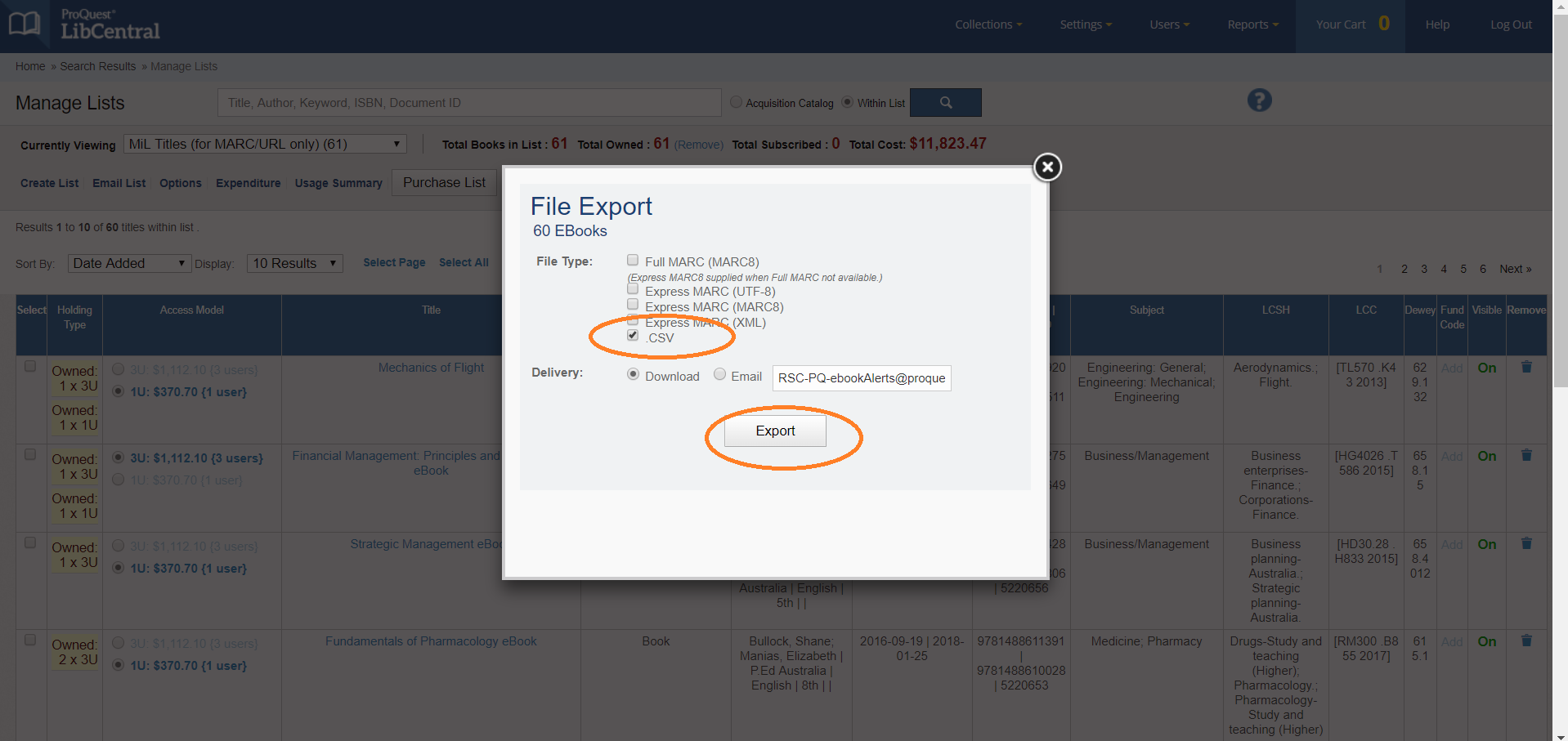 Ebook Central Admin Get a TITLE LIST for MyiLibrary (MiL) migrated titles