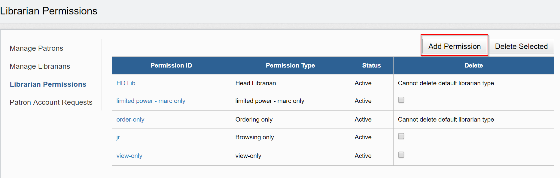 Ebook Central Admin Librarian types