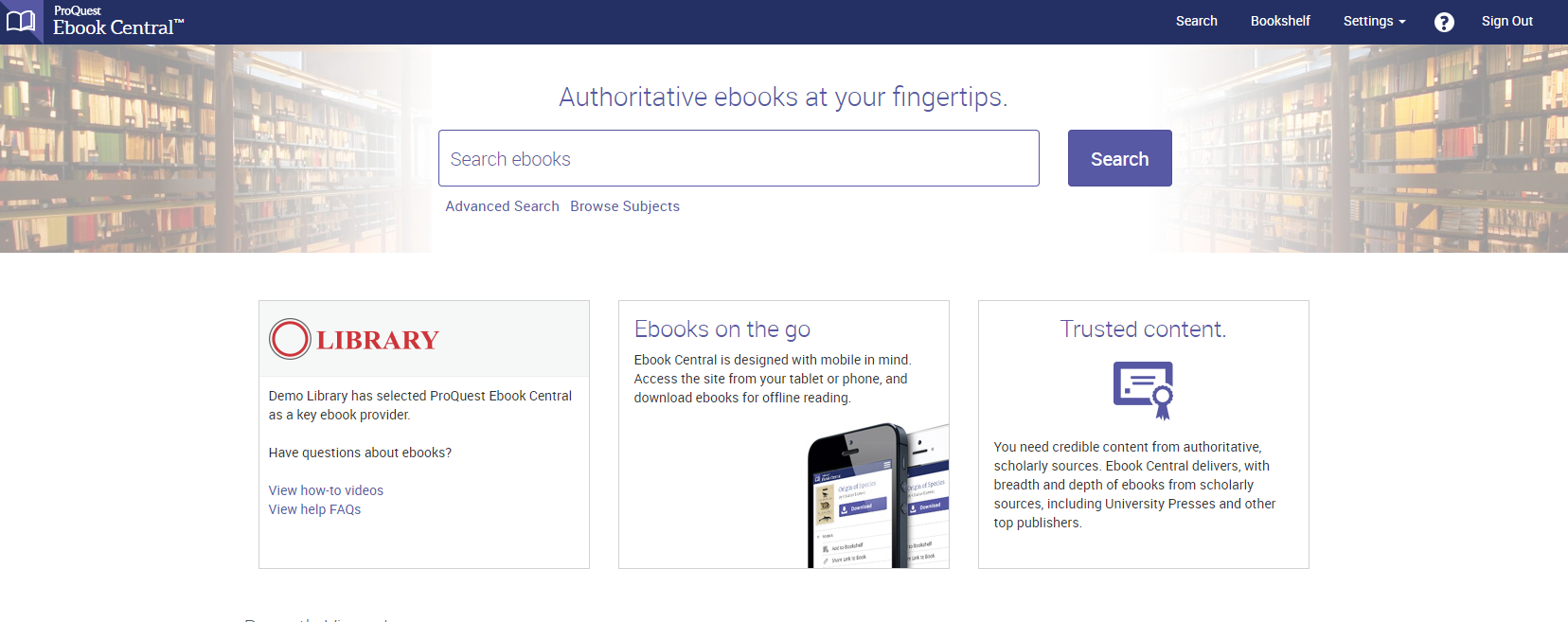 Ebook Central Admin Customize Ebook Central with your library’s logo