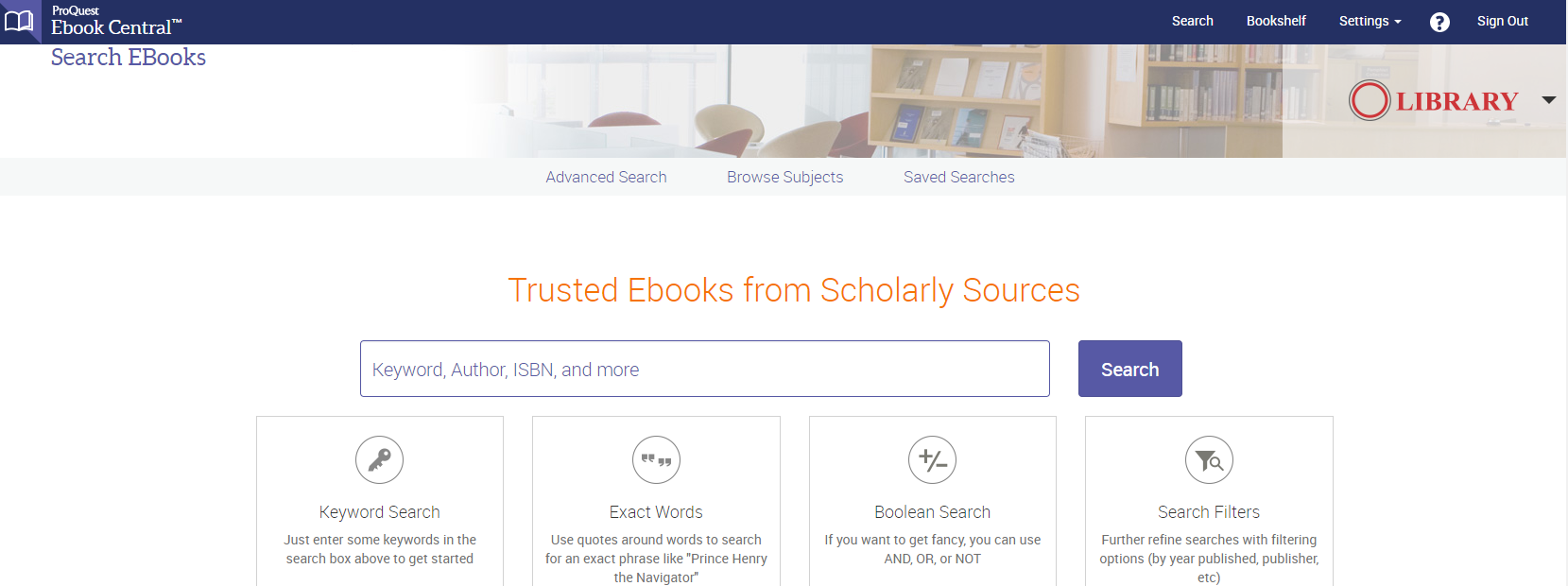 Ebook Central Admin Customize Ebook Central with your library’s logo