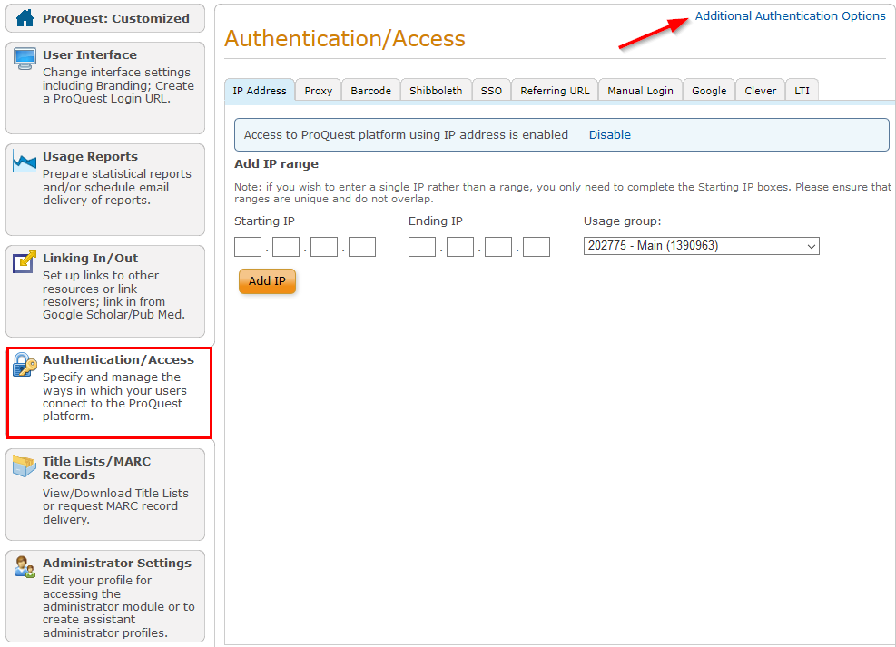 Additional Authentication Options