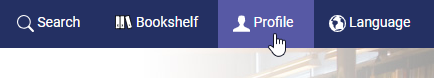 Image of navigation links at the top of the page, showing the location of the Profile link (third option from the left on the righthand side of the page).