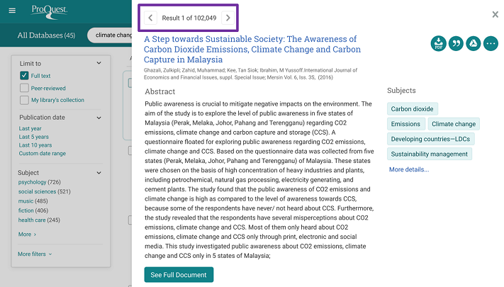 Quick Look option - toggle through results